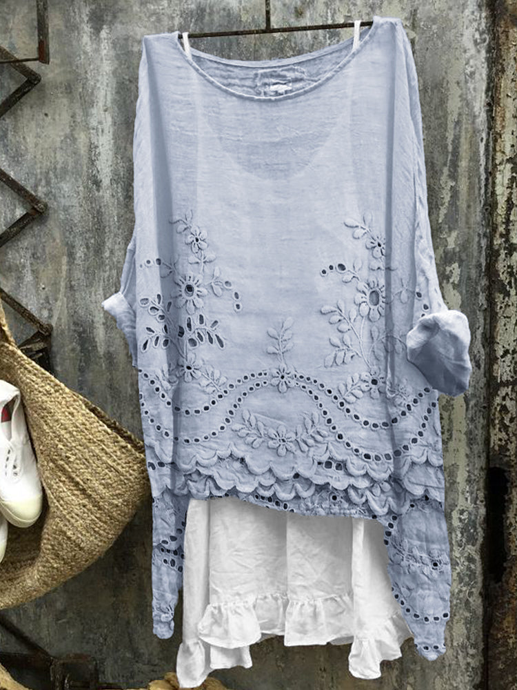 Elegant Dual-Hem Boho Blouse
