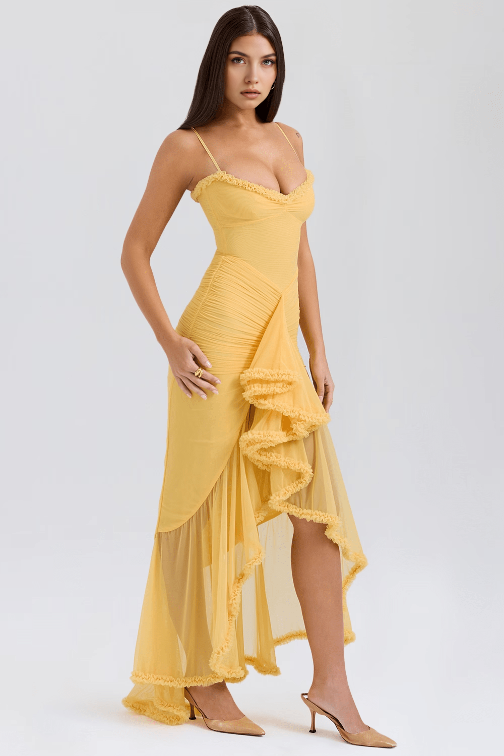 Flattering Celebration Ruffle Gown