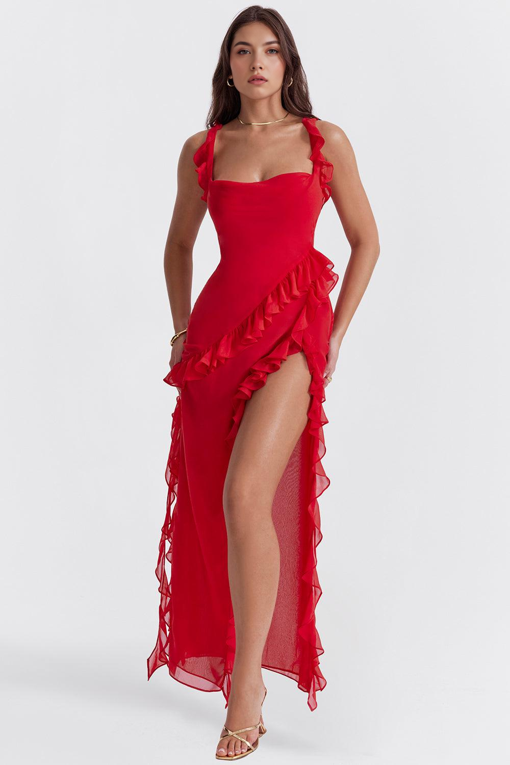 Romantic Scarlet Maxi Dress