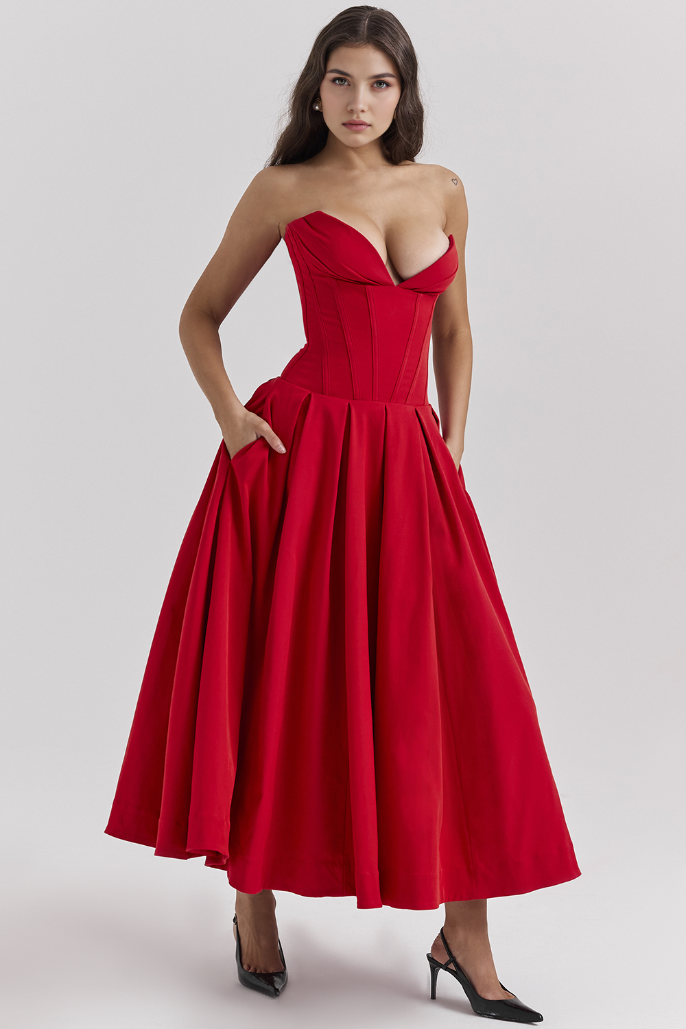 Tulle-Elegance Midi Dress