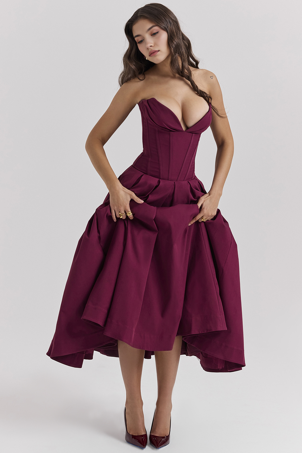 Tulle-Elegance Midi Dress