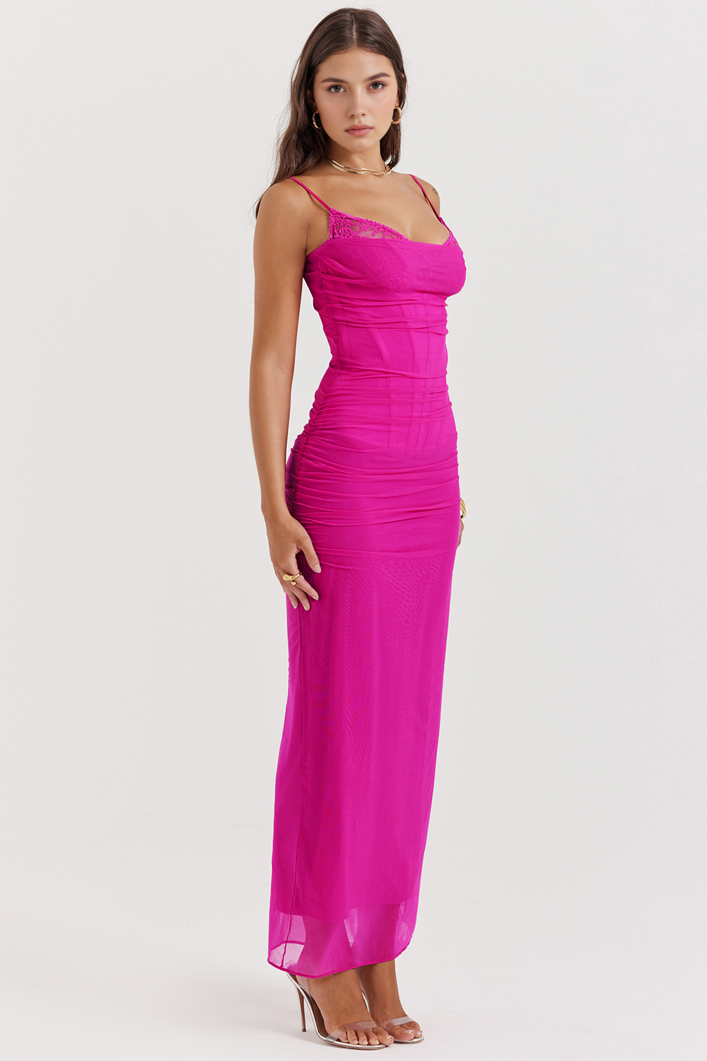 Flirty Mesh Dress with Sculpting Fit