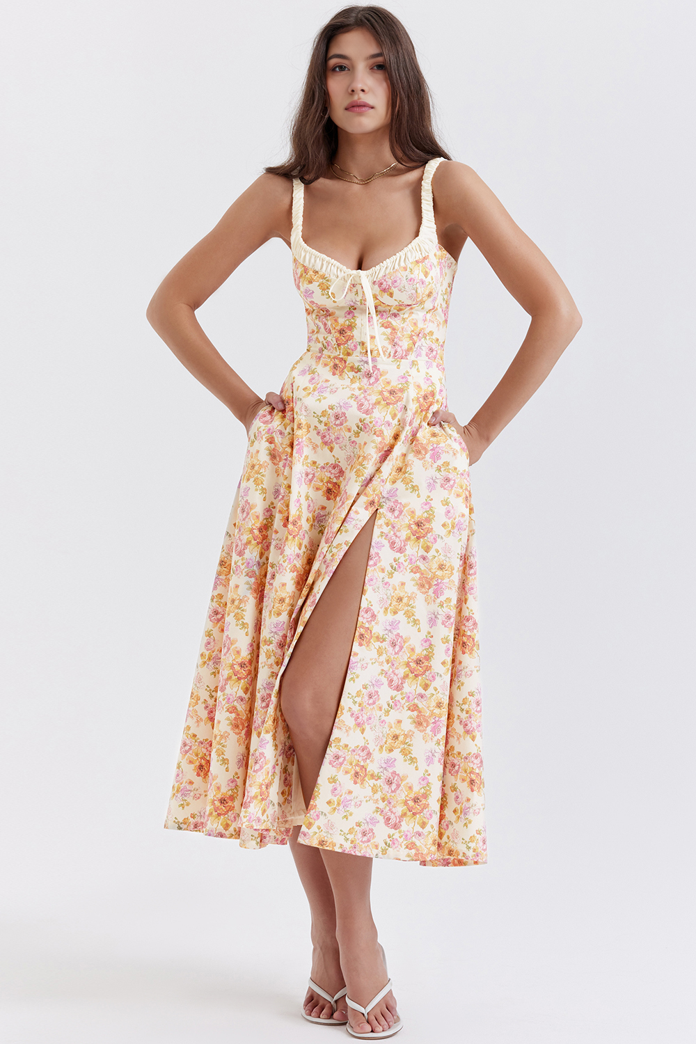 Elegant Floral Midi Dress