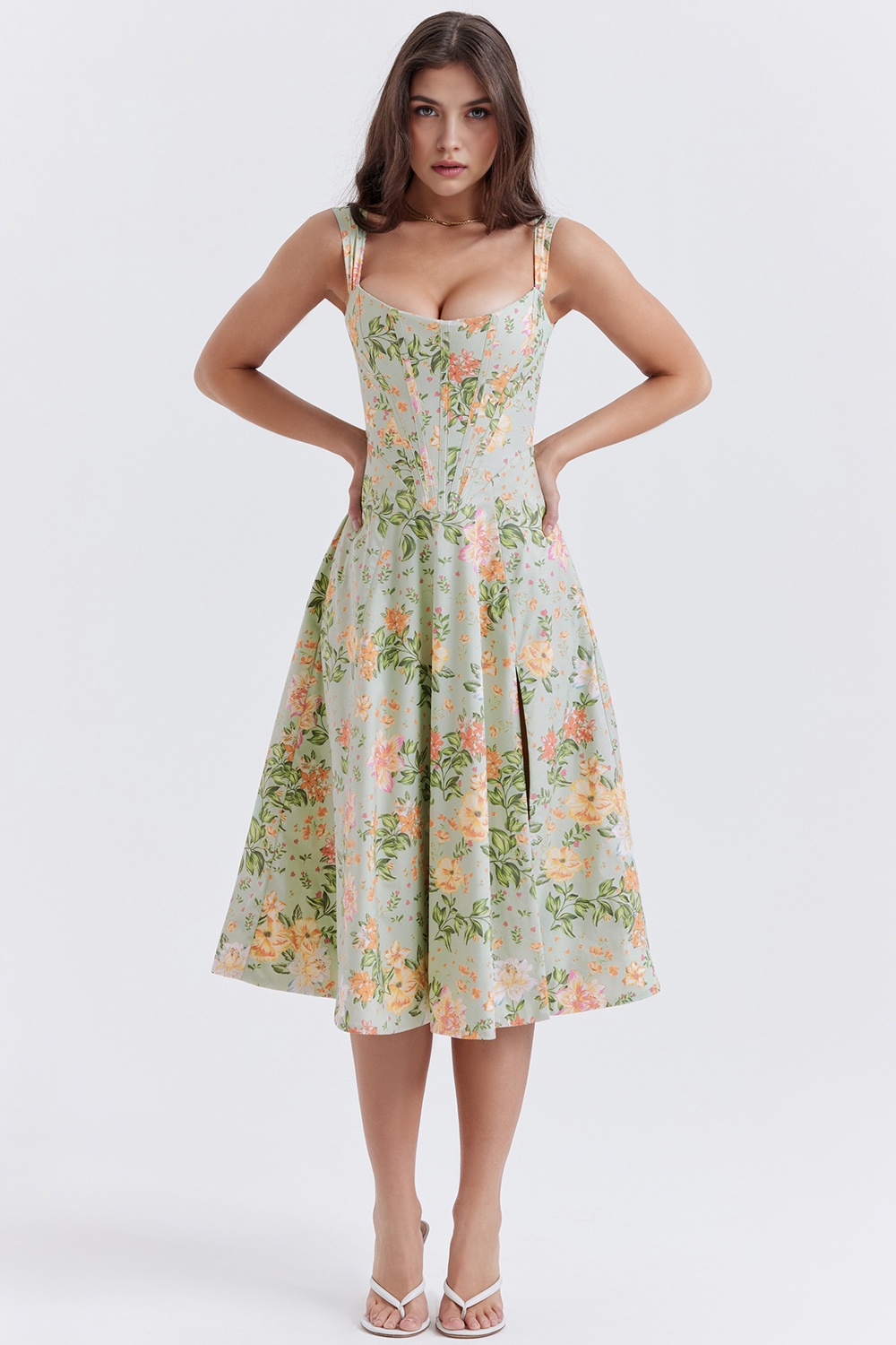 Floral-Flirt Midi Dress