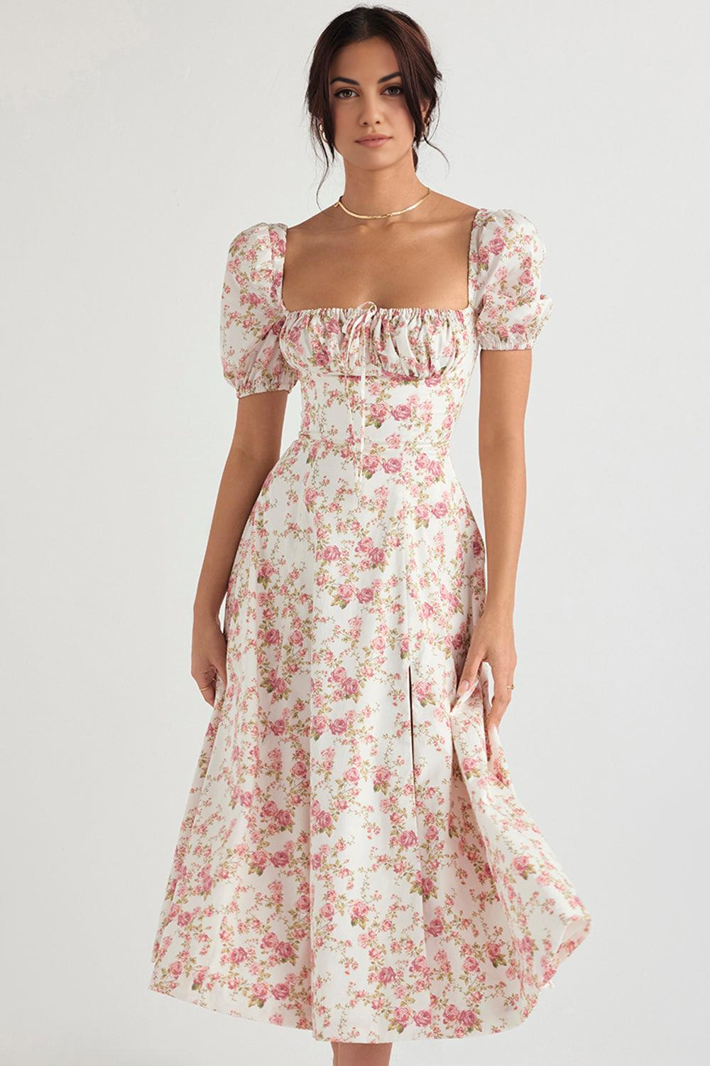 Floral-Breeze Midi Dress