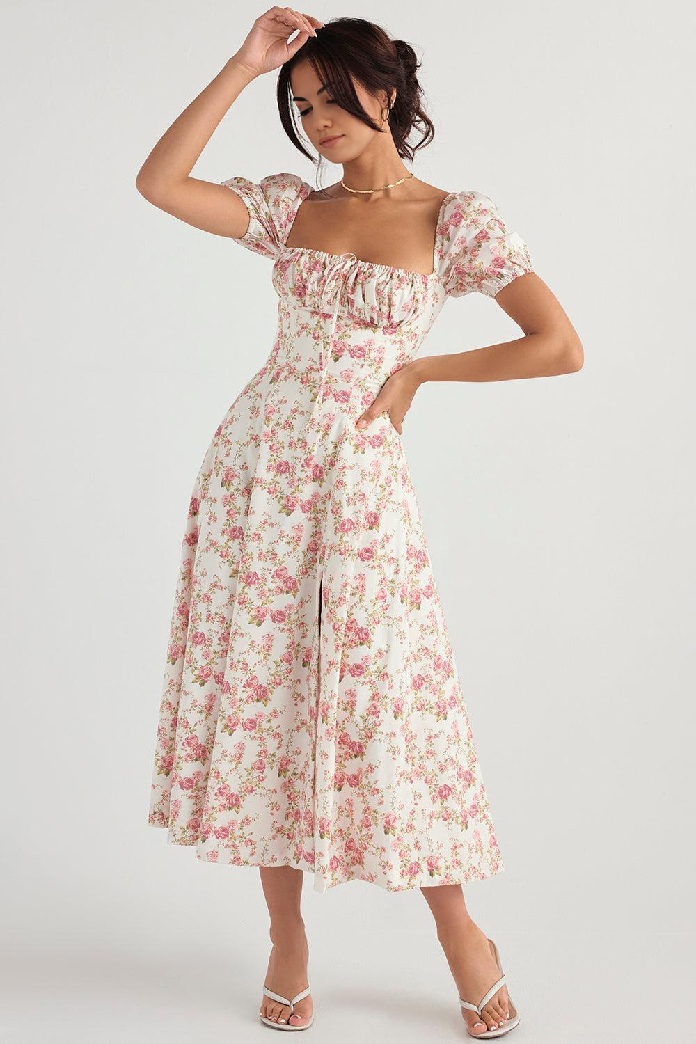 Floral-Breeze Midi Dress