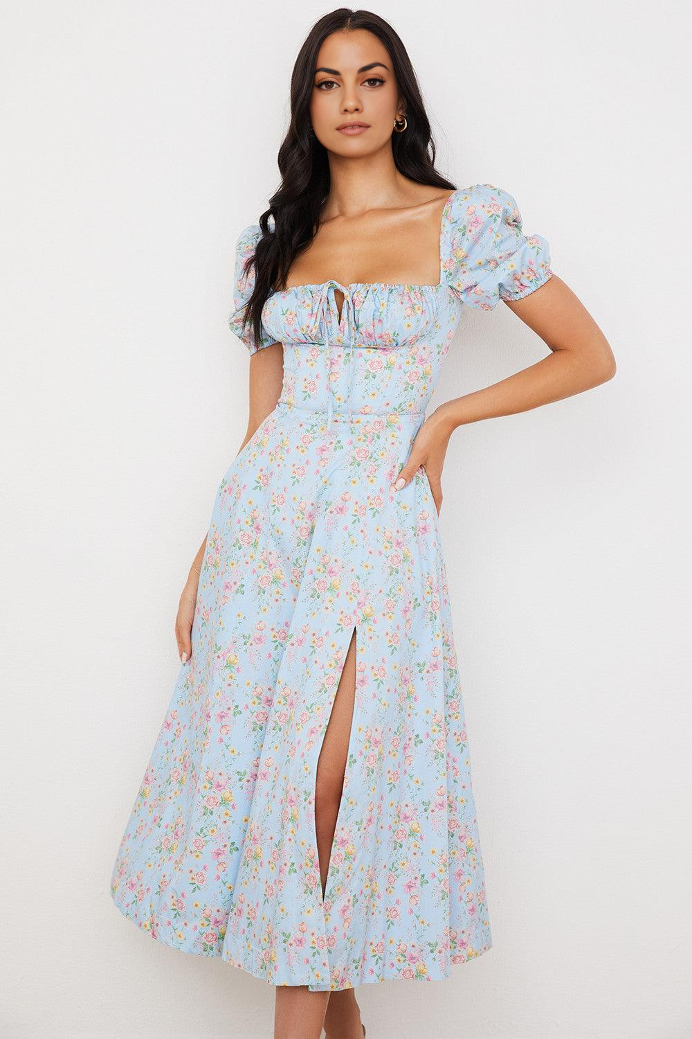 Floral-Breeze Midi Dress