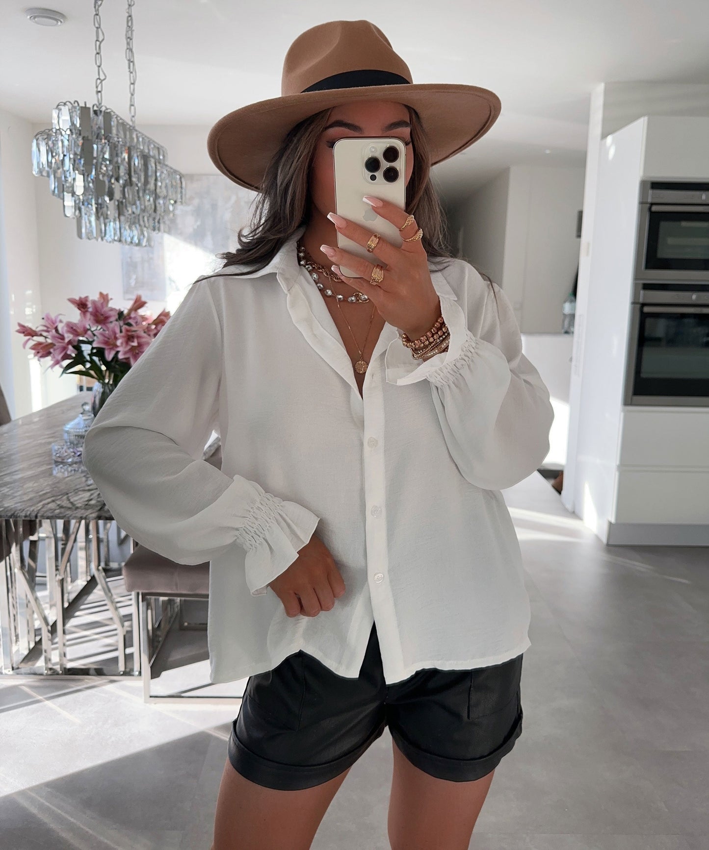 Elegant Balloon Sleeve Blouse
