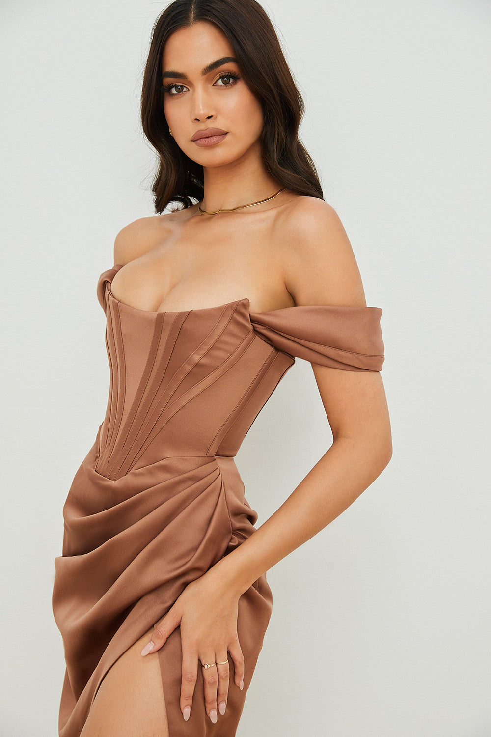 Satin Uplift Midi Dress
