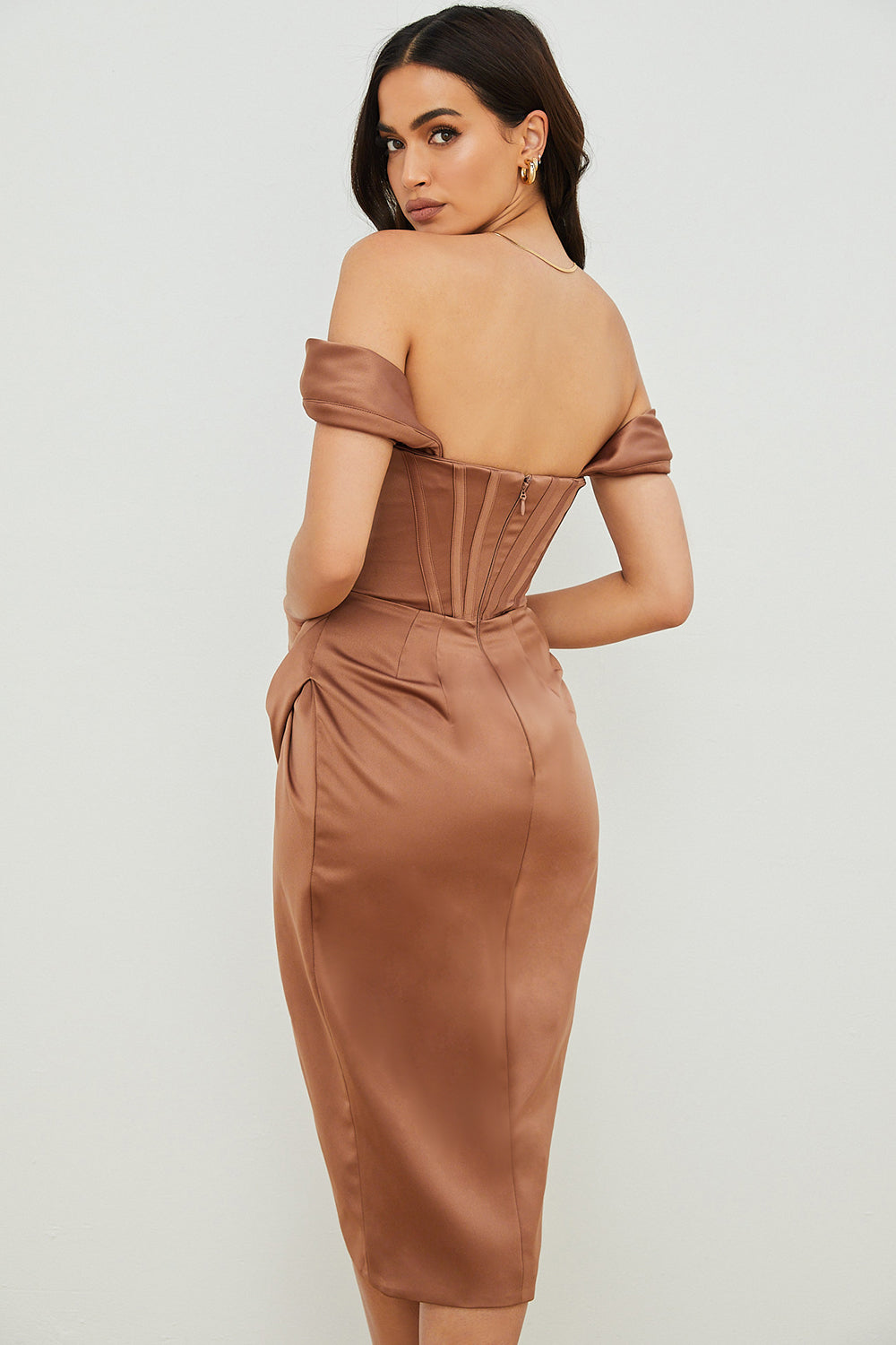 Satin Uplift Midi Dress