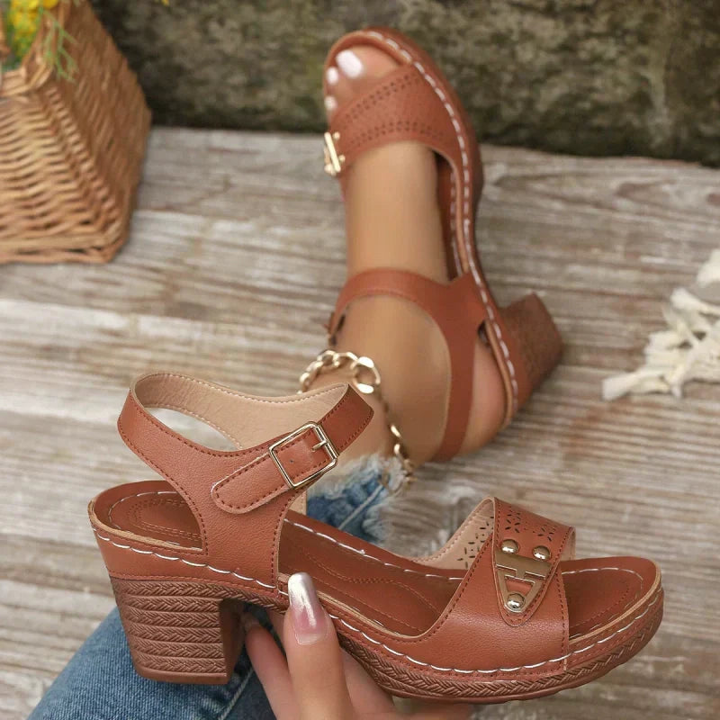 Confident Strides: Elegant Comfort Sandals