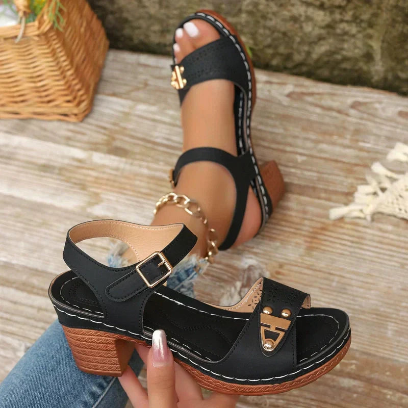 Confident Strides: Elegant Comfort Sandals