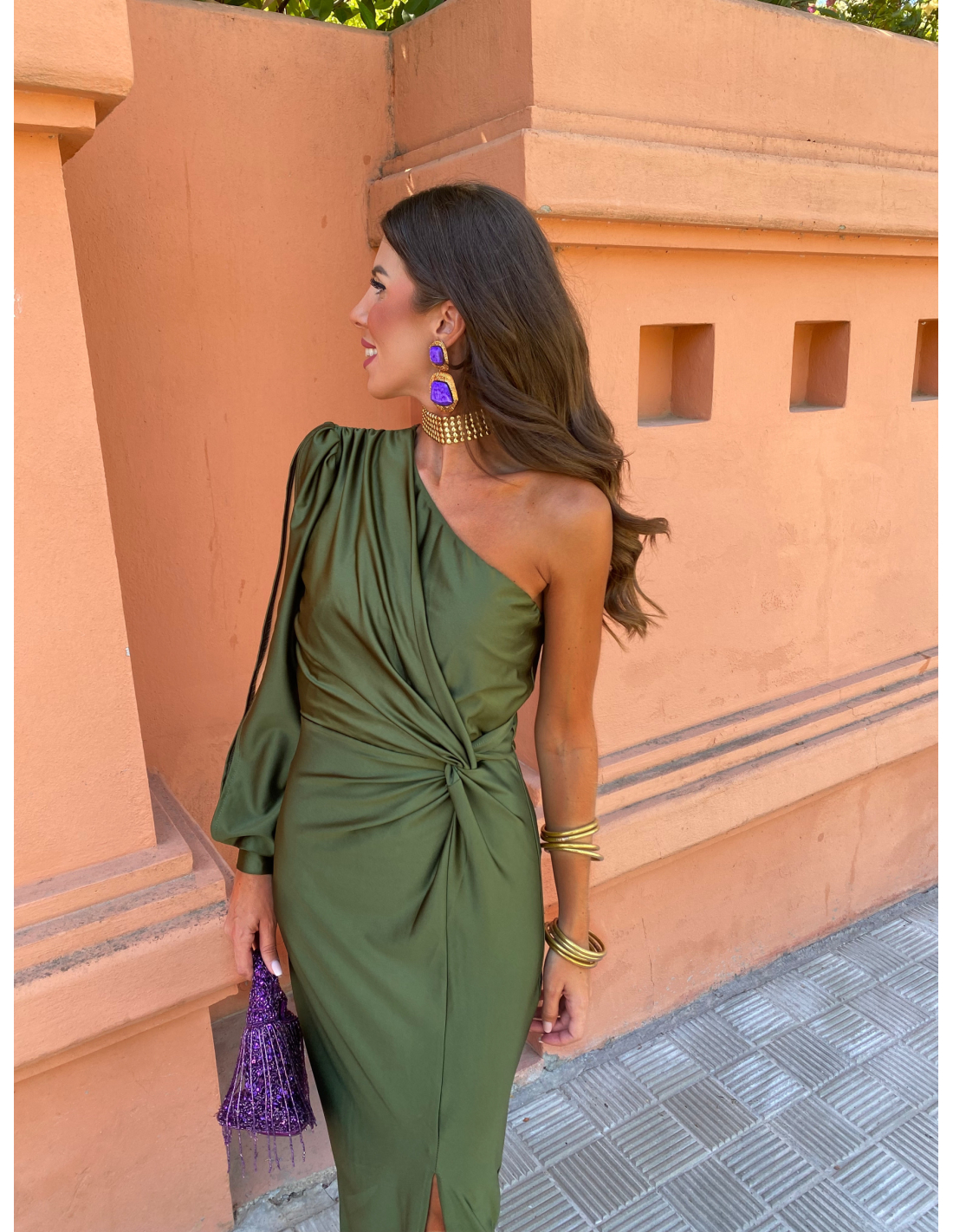 Flattering One-Shoulder Evening Dress