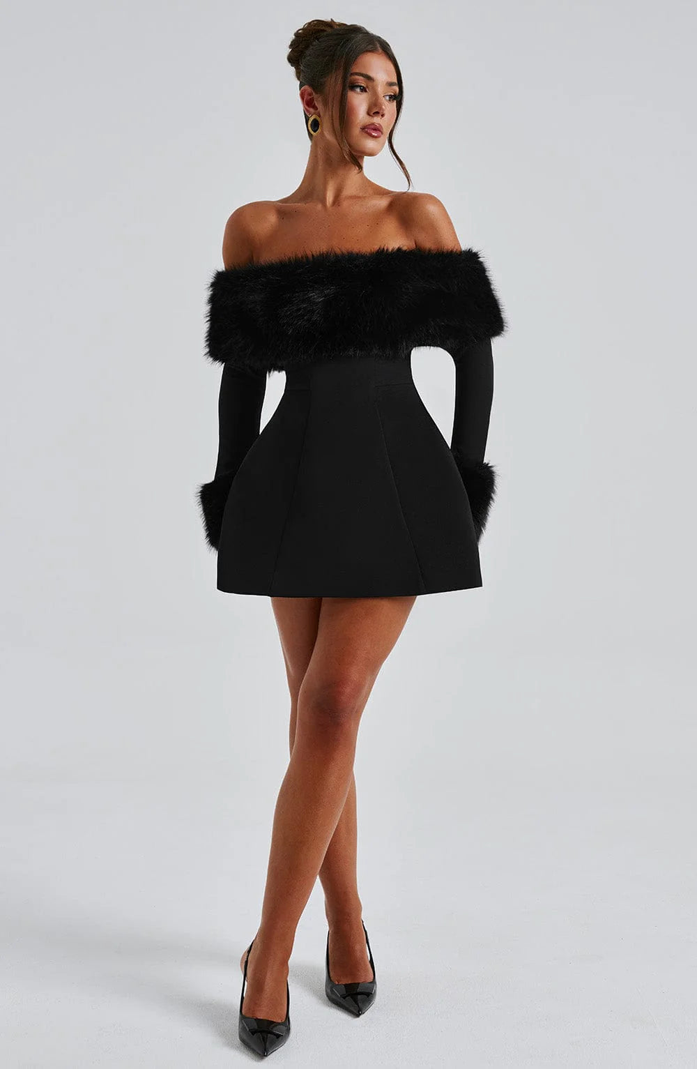 Standout Faux-Fur Party Dress