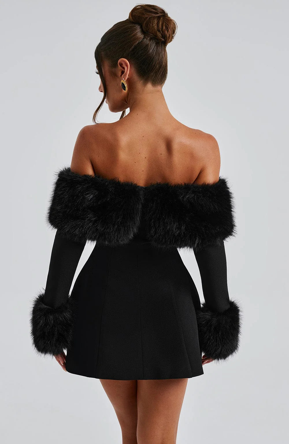 Standout Faux-Fur Party Dress