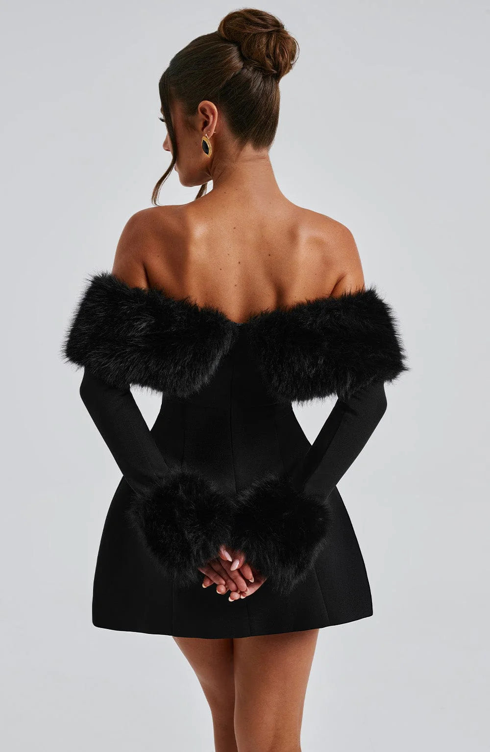 Standout Faux-Fur Party Dress