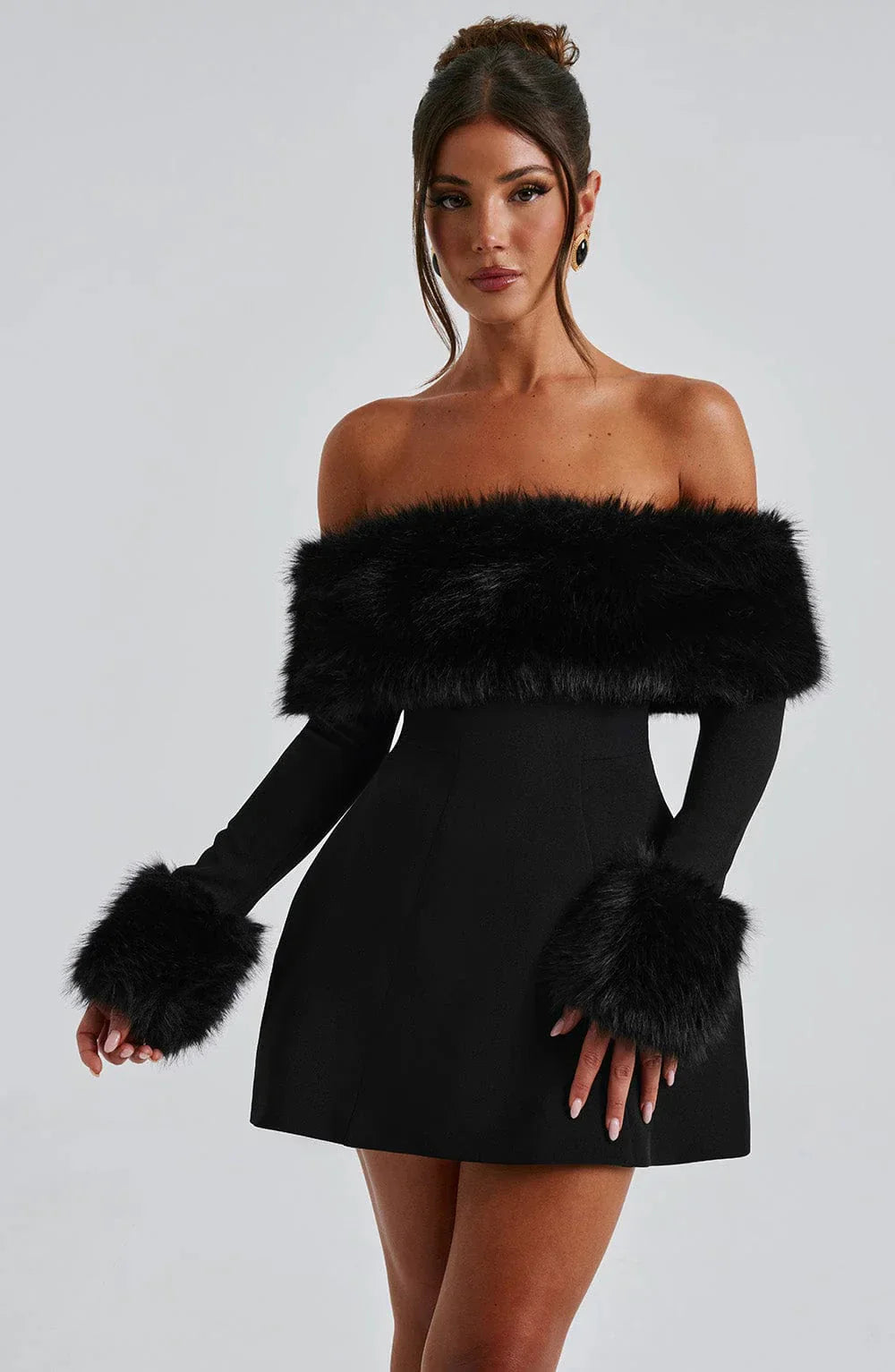 Standout Faux-Fur Party Dress