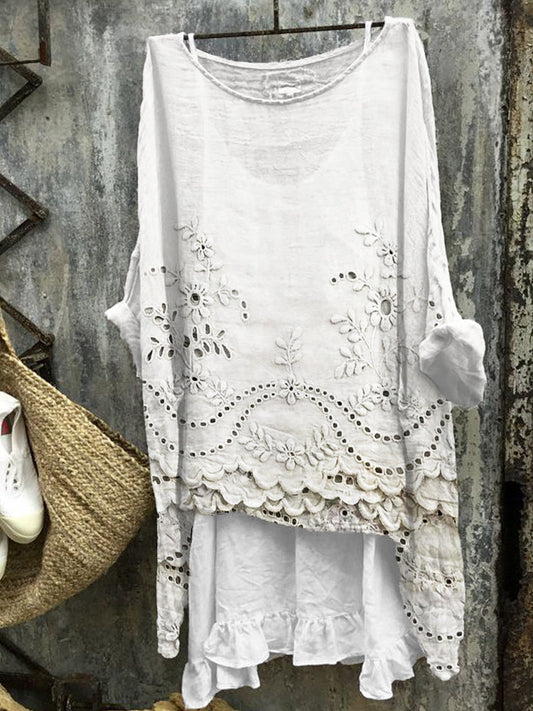 Elegant Dual-Hem Boho Blouse