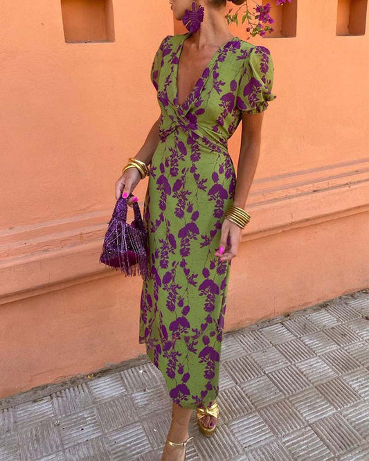 Effortless Elegance V-Neck Midi Dress