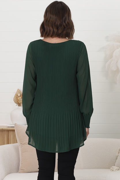 Effortless Chic Plisse Blouse