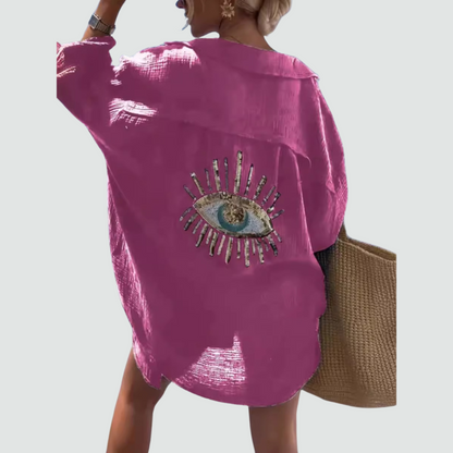 Statement Boho Sequin Oversized Shirt