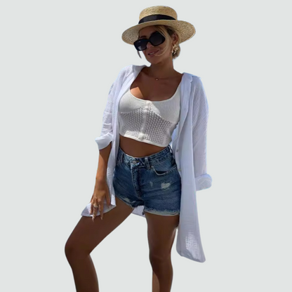 Statement Boho Sequin Oversized Shirt