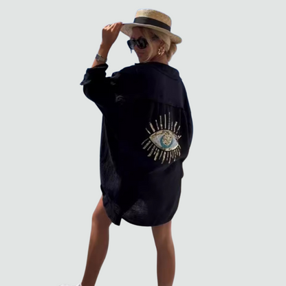 Statement Boho Sequin Oversized Shirt