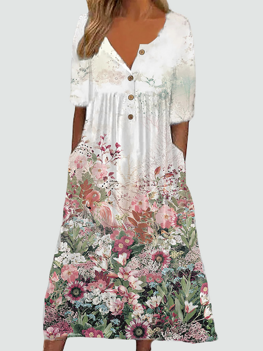 Effortless Floral Comfort Dress