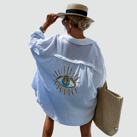 Statement Boho Sequin Oversized Shirt
