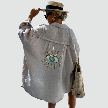 Statement Boho Sequin Oversized Shirt