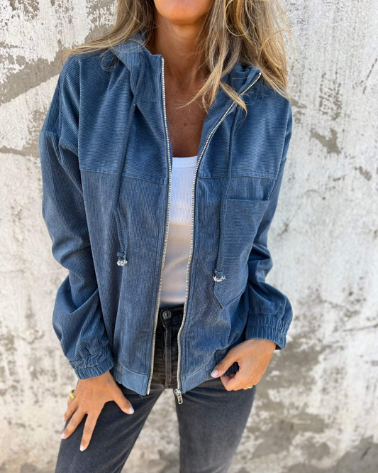 Cozy-Corduroy Hooded Jacket