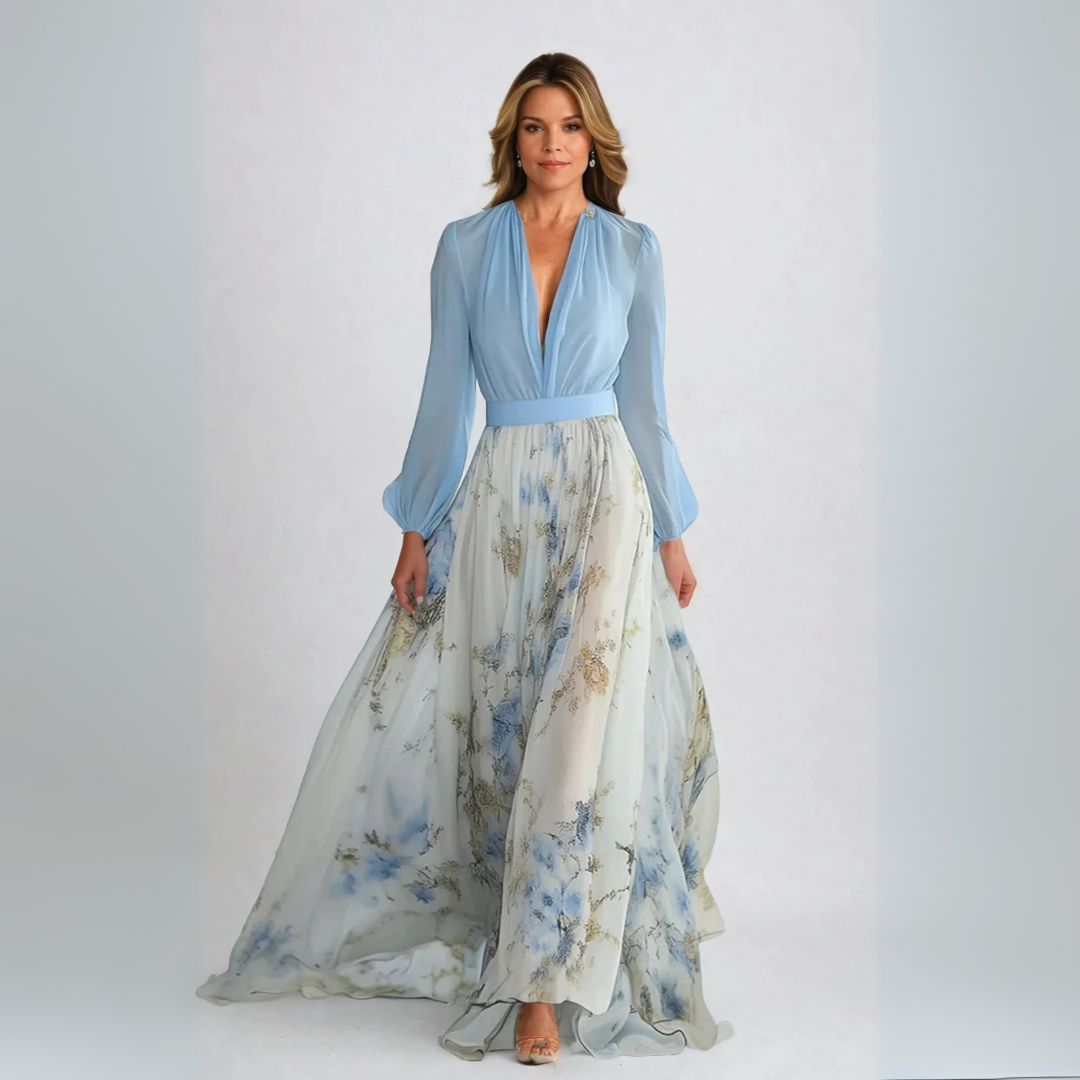 Elegant Flowing Floral Dress