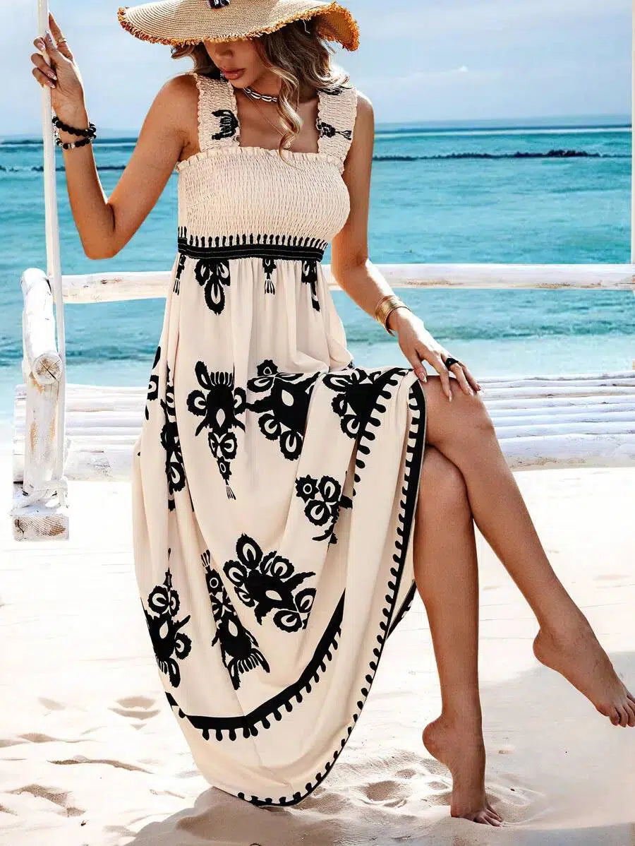 Elegant Apricot Maxi Dress
