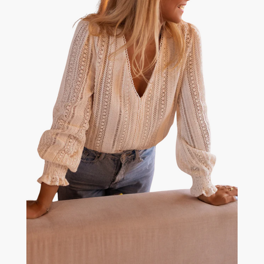 Elegant V-Neck Blouse