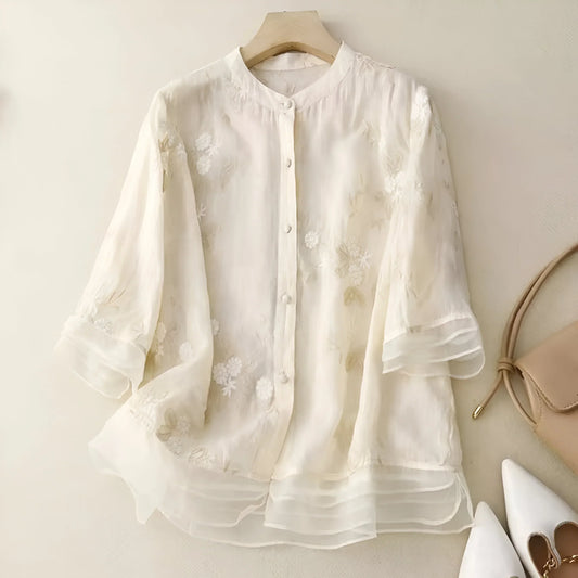 Embroidered Elegance Cotton Top