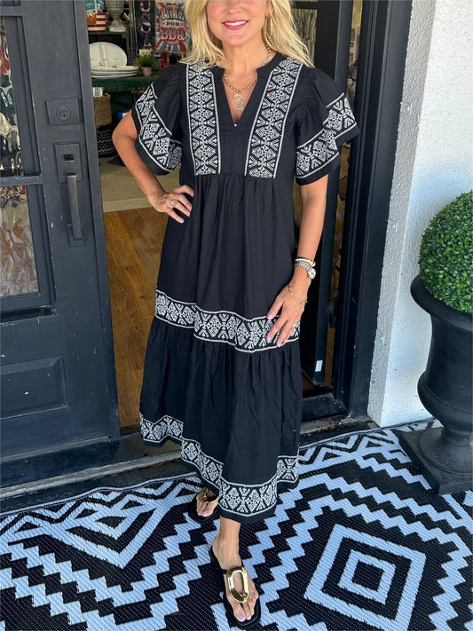 Effortless Boho Elegance Midi Dress