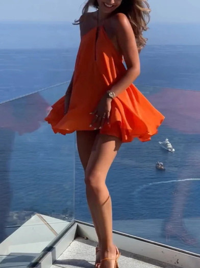 Flattering Bold Backless Mini Dress
