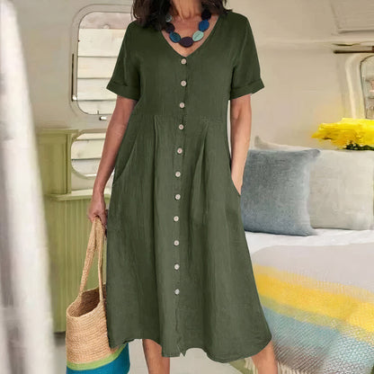 Effortless Elegance Button Dress