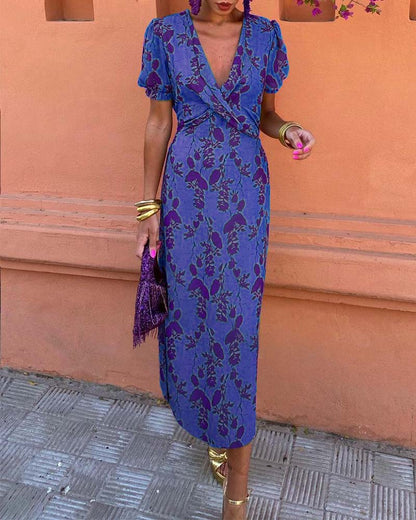Effortless Elegance V-Neck Midi Dress