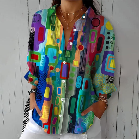 Elegant-Stretch Button-Up Shirt