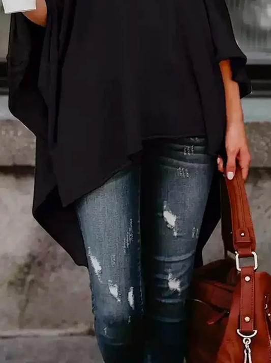 Effortless Elegance Asymmetrical High-Neck Top