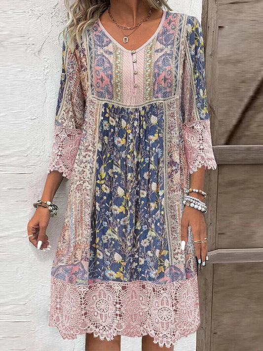 Vintage-Soft Boho Dress