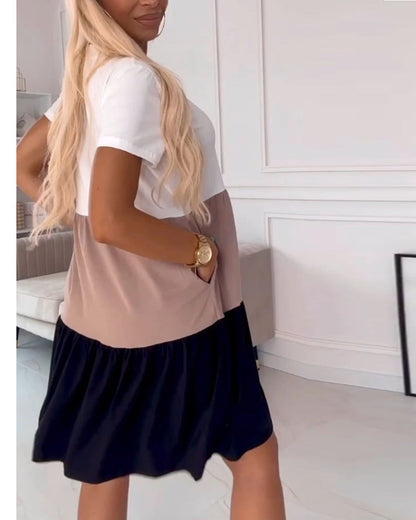 Trendy Color Block Summer Dress