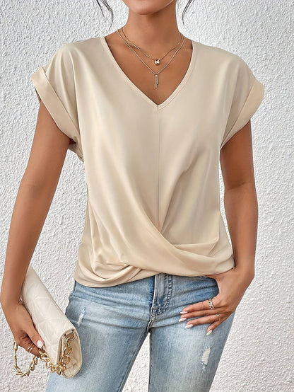 Elegant Knot V-Neck Top