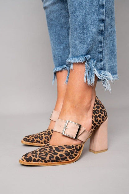 Elegant Leopard Suede High Heels