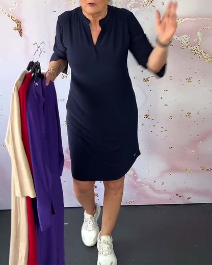 Comfort-Fit V-Neck Dress