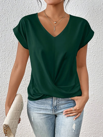 Elegant Knot V-Neck Top