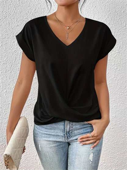 Elegant Knot V-Neck Top