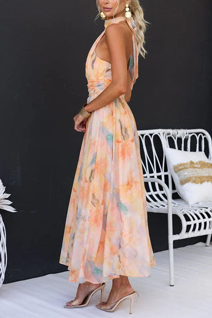 Effortless Elegance: Watercolor Maxi Dress