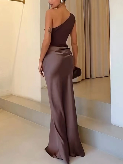 Enchanting One-Shoulder Maxi Dress